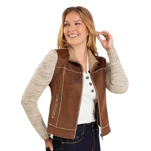 NWT Tribal Jeans Faux Suede Sherpa Lined Jacket size Medium